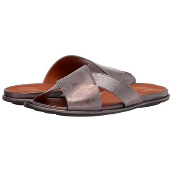 gentle souls Shoes - Gentle Souls by Kenneth Cole Women's Slip on Sandal Flat, Pewter, 10